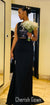 Black Two Pieces Sequin Mermaid Gorgeous Long Bridesmaid Dress, CG012