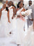 White Elegant One Shoulder Mermaid Lace Appliques Bridesmaid Dress, CG024