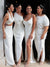 Stunning Mismatched White Different Styles Mermaid Bridesmaid Dress, CG027