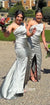 One Shoulder Mermaid Sleeveless Sexy High Slit Long Bridesmaid Dress, CG052