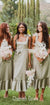 Stunning Square Neck A-line Tea-length Bridesmaid Dress, CG073