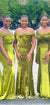Off Shoulder Velvet Mermaid Backless Floor-length Bridesmaid Dress, CG109