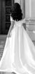 Stunning Satin White A-line Sexy Backless Long Wedding Dress, CG139