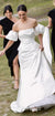 Stunning Mermaid Satin Straight Neckline Long Wedding Dress, CG148