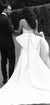 Elegant Mermaid Satin Straight Neckline Backless Wedding Dress, CG152