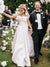 Charming A-line Satin Backless Floor-length Wedding Dress, CG154