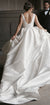 Charming A-line Satin V-neck Backless Long Wedding Dress, CG155