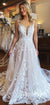 Charming A-line Lace Backless Long Wedding Dress, CG165