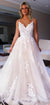 Affordable Lace A-line Backless Spaghetti Straps Wedding Dress, CG166
