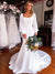 Charming Mermaid  Square Neck Long Sleeves Wedding Dress, CG168