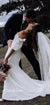Off Shoulder Lace Mermaid Backless Half Sleeves Wedding Dresses, CG187