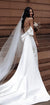 Elegant Mermaid Satin White Bow-Knot Wedding Dresses, CG189