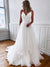 Simple V-neck Spaghetti Straps Long Organza Wedding Dress, CG191