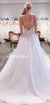 Spaghetti Straps A-line Lace Backless Tulle Wedding Dress, CG202