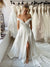 Gorgeous Off Shoulder V-neck A-line Satin Long Wedding Dress, CG203