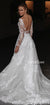 Gorgeous A-line Lace Long Sleeves V-neck Wedding Dress, CG206