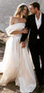 Charming Off Shoulder Satin White A-line Wedding Dress, CG208