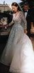 Gorgeous A-line Lace V-neck Long Sleeves Wedding Dress, CG209