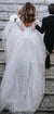 Stunning Lace V-neck A-line Backless Long Wedding Dress, CG211