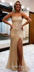 Gorgeous Mermaid Sequin Sexy Slit Backless Prom Dresses, CG220