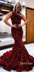 Stunning Sequin Mermaid One Shoulder Backless Prom Dresses, CG223