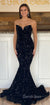 Sexy Mermaid Backless Sequin Black Long Backless Prom Dresses, CG226