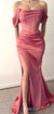 Gorgeous Off Shoulder Mermaid Slit Sexy Prom Dresses, CG255