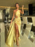 Charming Halter Mermaid Sexy Slit Floor-length Prom Dresses, CG270