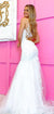Spaghetti Straps Lace Mermaid Backless Floor-length Prom Dresses, CG280