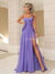 Charming A-line Sweetheart Sexy Slit Chiffon Prom Dresses, CG286