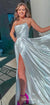 Charming Spaghetti Straps A-line Slit Prom Dresses, CG321