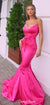 Pink Spaghetti Straps Mermaid Satin Sweetheart Prom Dresses, CG345