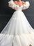 Charming White Off Shoulder Organza Sweetheart Prom Dresses, CG351