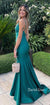 Gorgeous Spaghetti Straps Mermaid V-neck Backless Prom Dresses, CG375