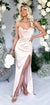 Stunning Mermaid Spaghetti Straps Sexy Slit Long Bridesmaid Dress, CG397