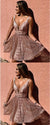 Newest Sparkly A-line Deep V-neck Short Homecoming Dresses, HD0523