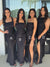 Mismatched Black Memaid Sexy Slit Long Bridesmaid Dress, CG406