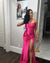Hot Pink Sexy Mermaid High Side Slit Long Backless Prom Dresses, CG300