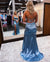 Spaghetti Straps Mermaid Sexy V-neck Slit Prom Dresses, CG231