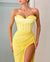 Yellow Sweetheart Mermaid Sequin Lace Long Prom Dresses, CG279