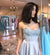 Sliver A-line Satin Sexy Side Slit Long Prom Dresses, CG340