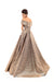 Gorgeous Off Shoulder Satin A-line Backless Slit Prom Dresses, CG349