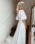 A-line Half Sleevelss V-neck Backless Long Wedding Dress, CG118