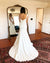 Simple V-neck Mermaid Secy Backless Long Wedding Dress, CG135
