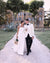 Charming A-line Satin White Side Slit Sexy Long Wedding Dress, CG140