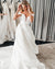 Elegant A-line Off Shoulder Satin Sexy Slit Long Wedding Dress, CG157