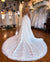 Charming A-line Lace V-neck Backless Long Wedding Dress, CG159
