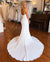 Elegant Mermaid White Backless Deep V-neck Wedding Dress, CG161