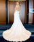Simple Satin Mermaid V-Neck Backless Long Wedding Dress, CG169